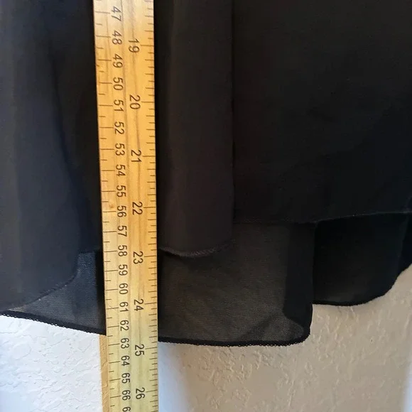 Roommates Black Beaded Tank Top Chain Strap Medium Sheer Racerback Mob Wife Goth - Picture 6 of 7